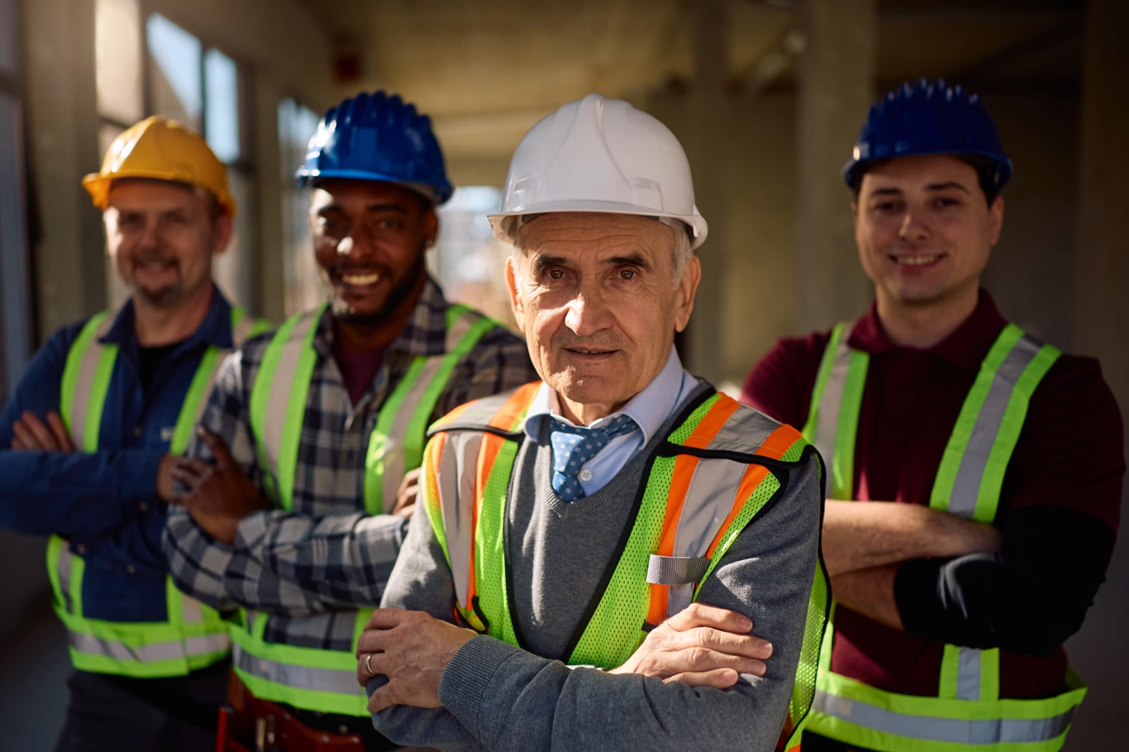 A licensed contractor and their crew on a job site