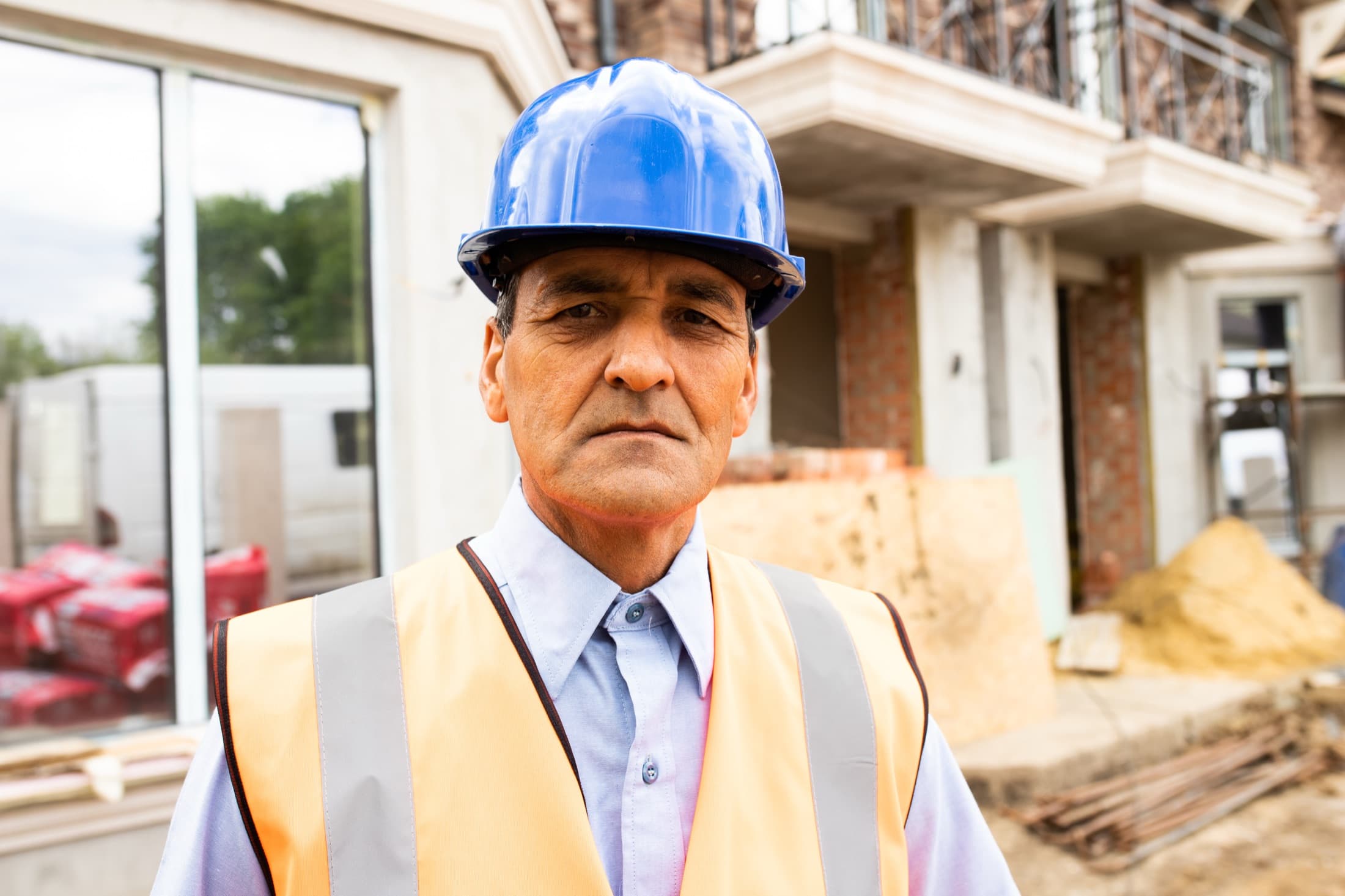 General contractor on a home construction site